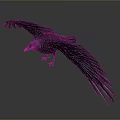 Black Crow Spreading Wings In Mid Flight With Glossy Black Feathers Against Neutral Gray Background