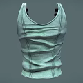 Woman Wearing Light Green Tank Top With Metallic Buckle Straps And Soft Fabric