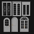 Decorative Home Doors and Windows Featuring Arch and Panel Designs 3d model