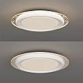 Elegant Round White Ceiling Light With Decorative Crystal Edge For Living Room