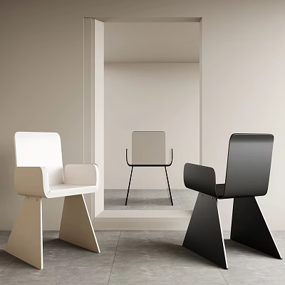 Modern Single Chair Dining Chair Chair Leisure Chair 3d model