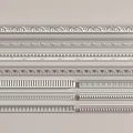 White Gypsum Cornice In Multiple Rows With Various Decorative Styles 3d model