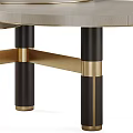 Elegant Modern Round Coffee Table With Marble Top And Black Gold Metal Legs