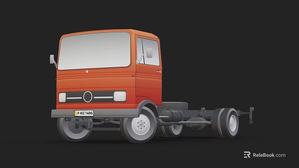 Orange Utility Truck With Cab And Chassis For Functional Transport Solutions 3d model