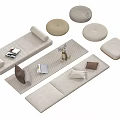 Cozy Floor Seating With Long Cushions Round Pillows And Decorative Tray
