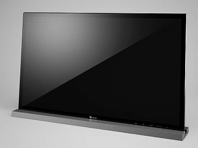 Modern Computer Monitor With Black Sleek Design And Textured Base 3d model
