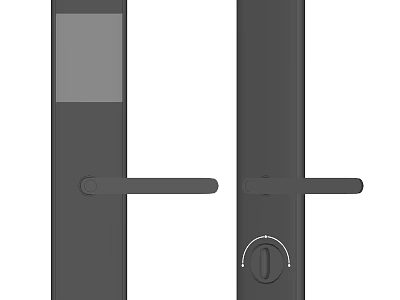 Modern Door Handles With Smart Panel And Round Lock Mechanism Design 3d model
