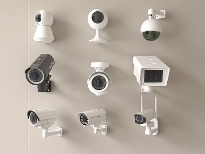 Modern surveillance cameras 3d model