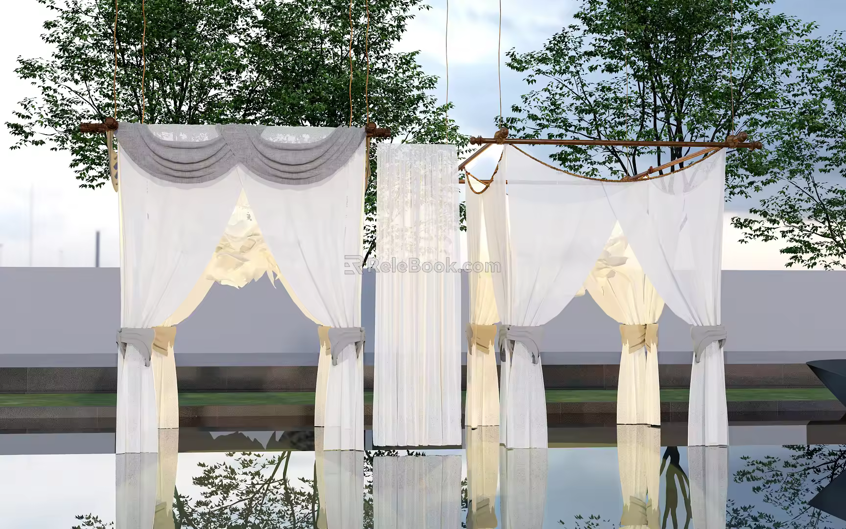 Modern curtain screen window curtain screen gauze curtain gauze mosquito net 3d model