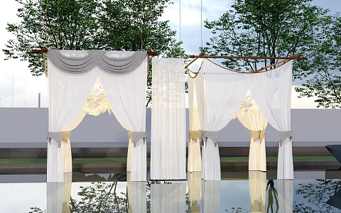 Modern curtain screen window curtain screen gauze curtain gauze mosquito net 3d model