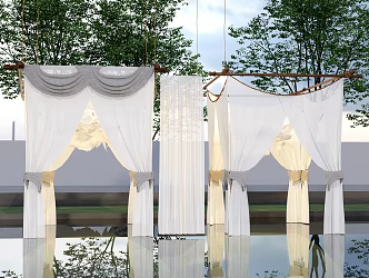 Modern curtain screen window curtain screen gauze curtain gauze mosquito net 3d model