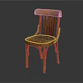 Wooden Leisure Chair With Carved Seat Pattern And Vertical Slat Backrest Design