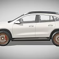 White Mercedes SUV With Black Roof Brown Wheels And Modern Design