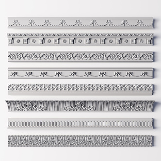 European-style lines carved lines 3d model