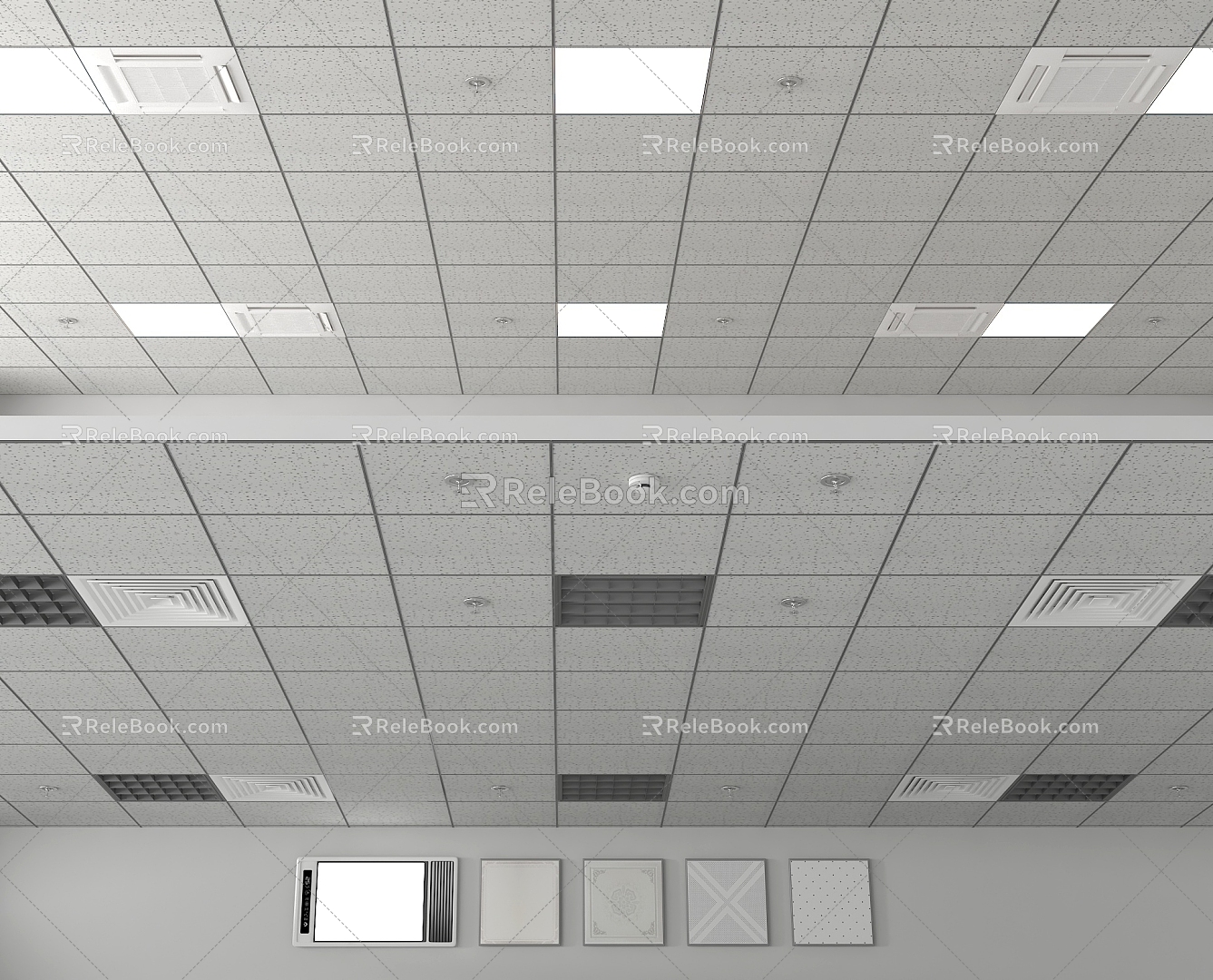 Modern Aluminum Gusset Ceiling Integrated Ceiling Mineral Cotton Board Ceiling Aluminum Gusset Ceiling 3d model