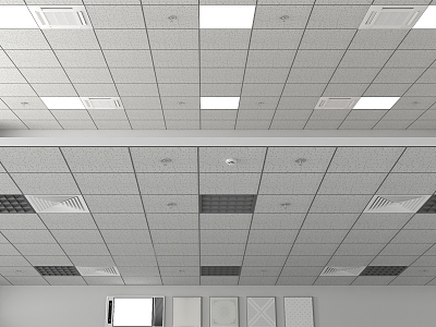 Modern Aluminum Gusset Ceiling Integrated Ceiling Mineral Cotton Board Ceiling Aluminum Gusset Ceiling 3d model