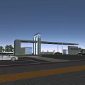 Modern Gate Entrance 3d model