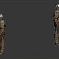 Medieval Warrior Character In Traditional Armor With Metal Helmet Chainmail Cloak And Decorative Plates