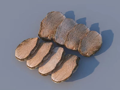 Fresh Raw Sliced Burdock Root Healthy Vegetable Food Ingredient Close Up View 3d model