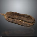 Whole Brown Textured Tropical Fruit With Fresh Organic Look On Black Background With Reflection