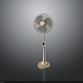 White Standing Electric Fan With Oscillating Blades And Digital Control Panel 3d model