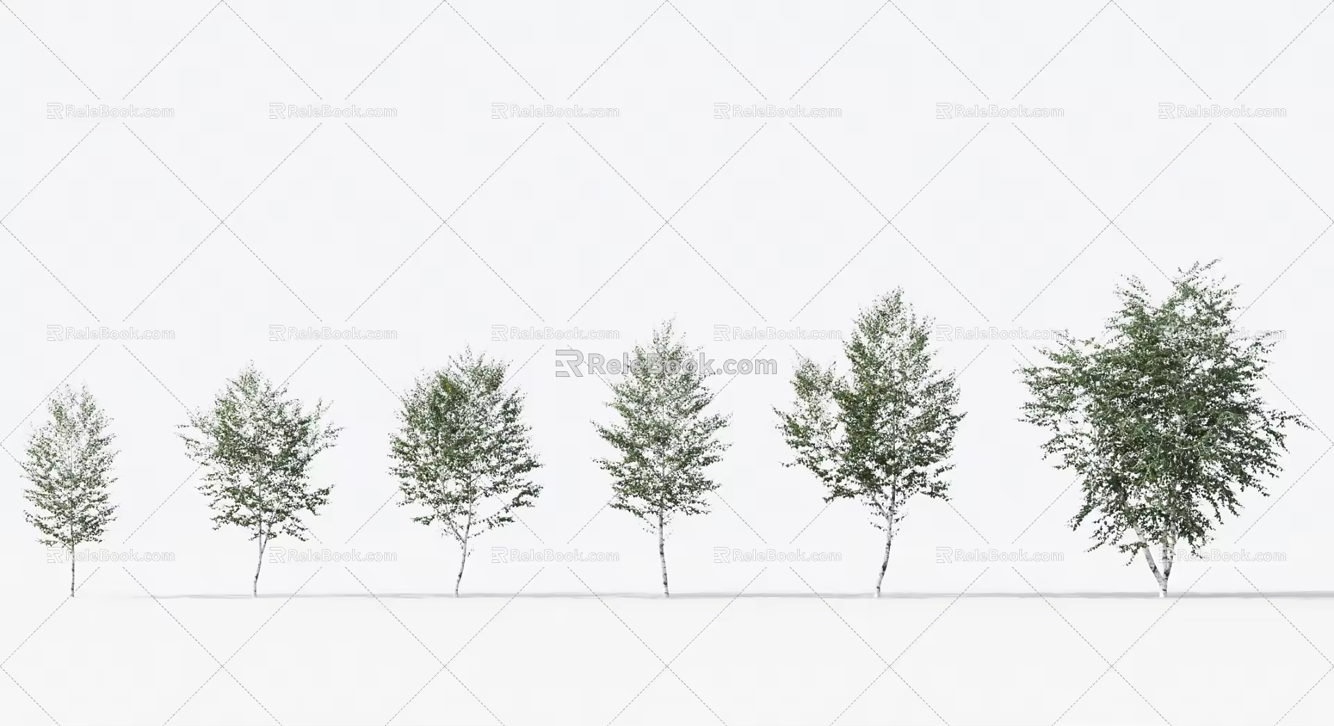 Modern Trees Small Trees 3d model