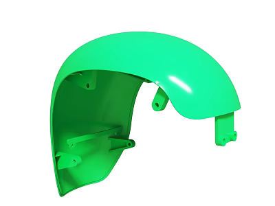 Durable Green Semicircular Protective Cover With Mounting Brackets And Fixing Holes 3d model