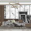 Modern sofa coffee table combination 3d model