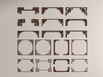 Ornate Intricate Carvings With Decorative Frames Corner Ornaments And Classic Patterns 3d model
