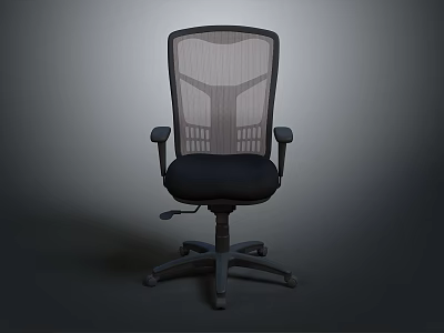 Modern Leisure Chair With Mesh Back Black Seat Armrests And Five Star Wheel Base 3d model