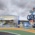 Space-themed children's activity area 3d model
