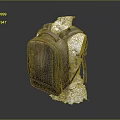 Vintage Worn Texture Backpack Displayed On White Mannequin With Gray Background 3d model