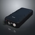 Black Portable Laptop Power Bank With Multiple Ports And LED Light
