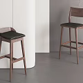 Antique Style Bar Stool Solid Wood Bar Stool Bar Stool Silent Style Bar Stool Nordic Bar Stool 3d model