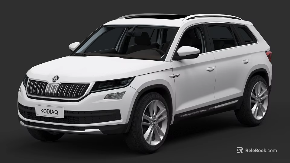 White Skoda Kodiaq SUV With Modern Exterior Design And Sleek Body 3d model 