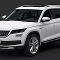 White Skoda Kodiaq SUV With Modern Exterior Design And Sleek Body