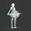 Female Game Movie Warrior Character With Gold Armor Blue Skirt Shield And Sword