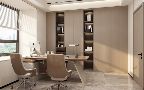 Modern minimalist boss office 3d model