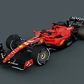 Red Ferrari Racing Car Aerodynamic Exterior Design With Black Accents And Wheels