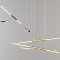 Modern Linear Metal Chandelier with Sleek Hanging Rods and Contemporary Lighting Design