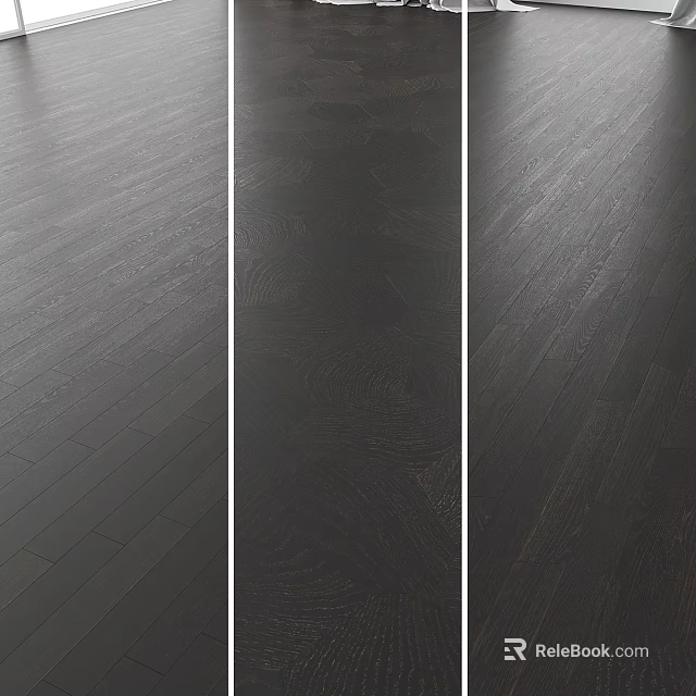 Dark Wooden Flooring With Various Textures And Finishes For Modern Home Interiors 3d model 