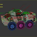 Six Wheeled Armored Vehicle With Camouflage Paint Top Antenna And Weapon System For Military Use