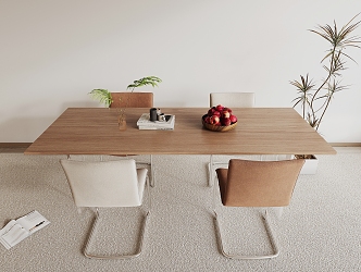 Dining table and chair 3d model