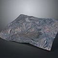 Realistic 3D Textured Folded Terrain Sheet Model With Detailed Surface And Dark Backdrop 3d model