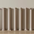 Classical Columns In Various Styles With White Finish On Wooden Floor