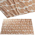 Brown And White Square Rug With Geometric Wave Pattern Textured Weave Design 3d model