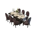 Elegant Dining Table With Black Chairs Vase And Tableware Decoration Setup