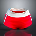 Red Soft Comfortable Underwear With White Elastic Waistband For Everyday Use