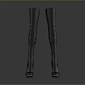 Stylish Women's Gray Knee High Boots With Ruched Design High Heel And Red Sole