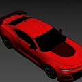 Red Sports Car Exterior With Black Roof And Rear Spoiler Design
